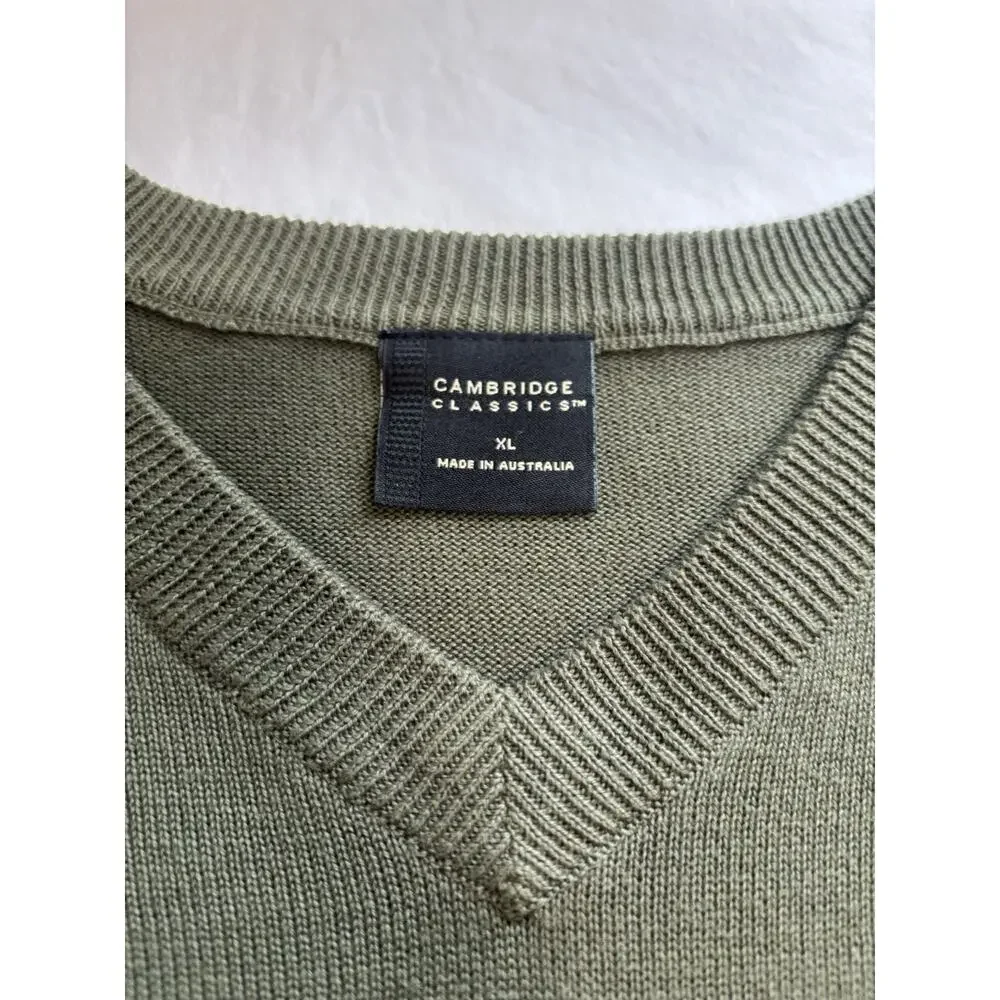 Men's Short Sleeve Sweater Pullover V-Neck Grandpa VTG Preppy Old Money Size XL